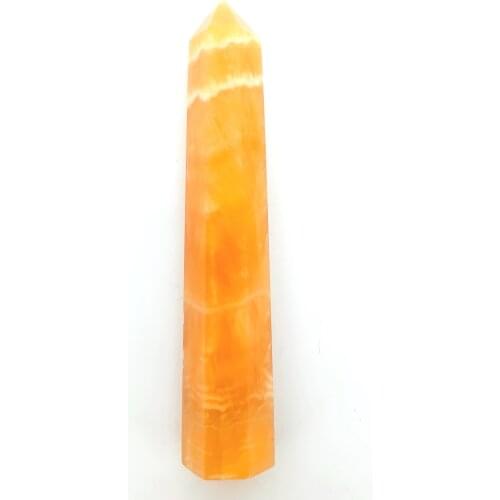 Natural beautiful gold frozen stone pillar natural healing crystal 11-13cm