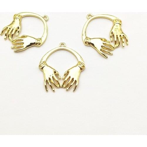 New arrival! 27x25mm 100pcs Zinc Alloy Hand Connector for Earrings DIY making parts,Jewelry Accessories Findings & Components