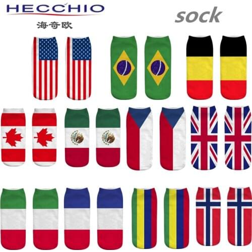 New 3D Flag Socks Printed Socks Mens European and American Trend Cotton Socks Breathable Sports Mens Socks