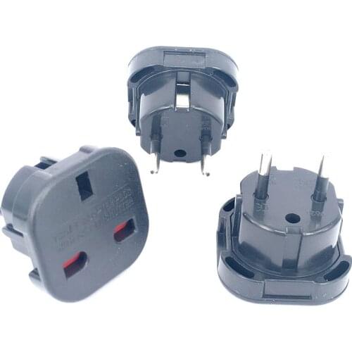 New Universal Travel UK to EU Euro Plug AC Power Charger Adapter Converter Socket Black Power Plug Adaptor Connector