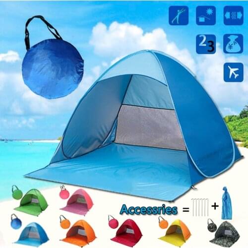Ship From RU Beach Tent Ultralight Folding Tent Pop Up Automatic Open Tent Family Tourist Fish Camping Sun Shade tent