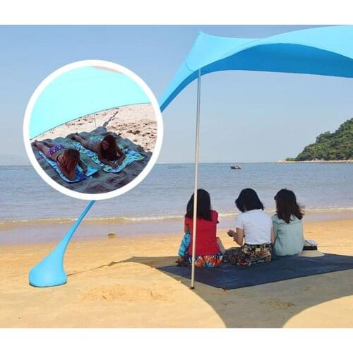 Portable Sunshade Beach Tent With Sandbag UPF50+ UV Lycra Large Family Canopy For Outdoor Camping Sun Shade Awning Set Dropship