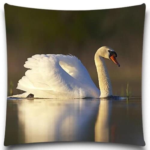 Polyester Cotton Pillow Covers Plant sofa Car Seat Decorative Animal Style Swan Cushion Cover Square Pillow Case