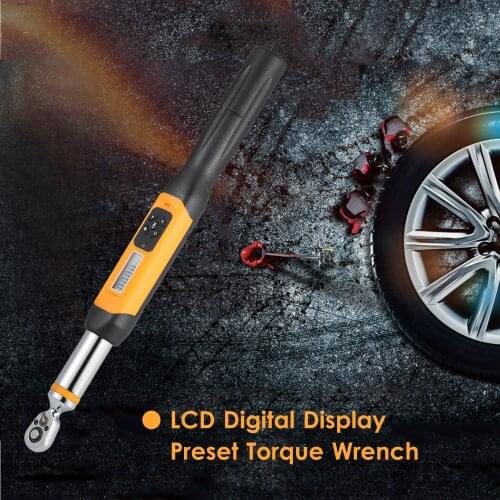Preset Torque Wrench 10Nm Adjustable Torque 1.4-inch LCD Digital Display 100 Groups Data Storage Peak &ampReal Time Dual Modes