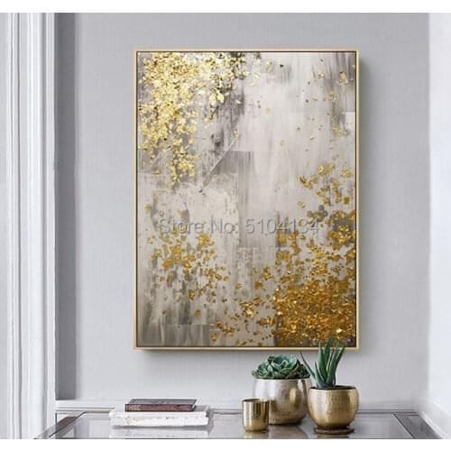 Hand-painted oil painting porch restaurant decorative living room abstract wall art paintings hotel club gold painting