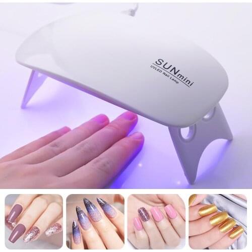 HOT 2 Color 6W Nail Dryer Mini LED Uv Lamp Portable USB Gel Lamp Cable Home Use Nail Art Polish Light Manicure Machine Tool