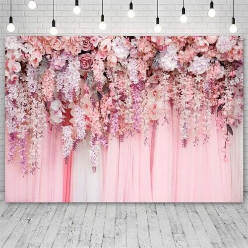 Avezano Custom Wedding Backdrop Flower Pink Floral Birthday Banner Photography Background Photo Studio Photozone Photocall Decor