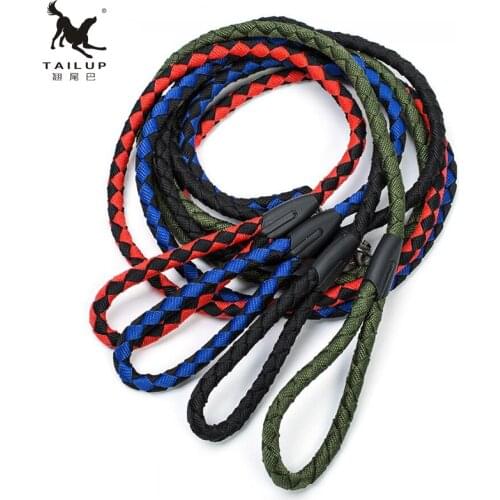 Pet Products Nylon Braided Dog Traction Rope Easy To Control Non-telescopic Harness Dog Collar Accessories