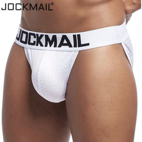 JOCKMAIL Mesh Sexy Men Underwear ice silk Men Briefs Breathable Low waist Mens Slip nylon Gay Male Panties Underpants men thongs
