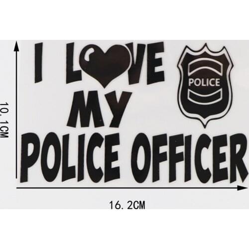 16.2*10.1CM I LOVE MY POLICE OFFICER Word Decorates Car Sticker Vinyl Decal