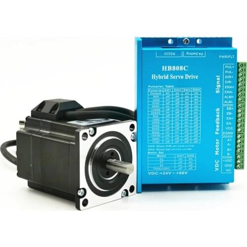 High Speed CNC Nema 23 1.5N.m Closed Loop Stepper Motor Kit Hybird Servo Driver and 3A 57 2 Phase 74mm DC Stepping Motor