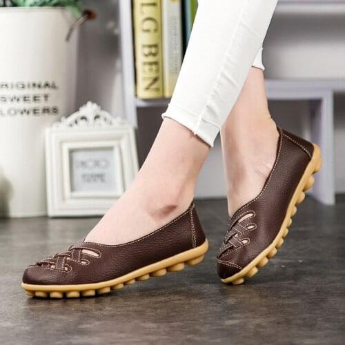 Hollow tendon bottom flat mother shoes single shoes flat sandals peas shoes working womens shoes