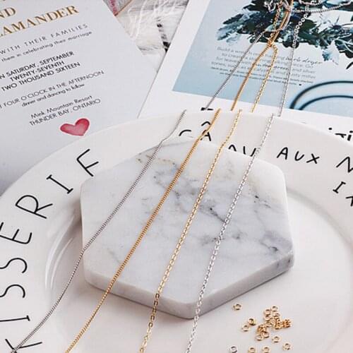 1meter Diy Material Genuine Gold Electroplating Korean Version Copper Fine Chain Earring Clothing Fringe Accessories Single Ring