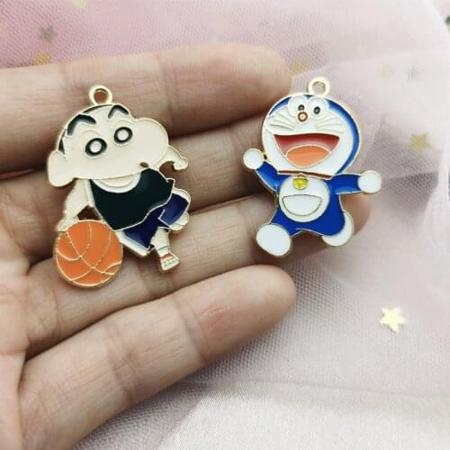 10pcs Cartoon Alloy Enamel Charms Diy Findings Kawaii Play Baskeball Boy Keychain Bracelets Pendants For Jewelry Making FX584
