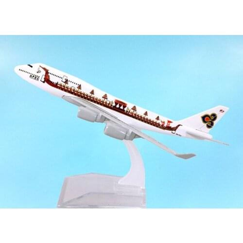 16CM Diecast 1:400 Scale 747 B747-400 B747 Model THAI Airlines "Dragon Boat" W Base Alloy Aircraft Plane Airliner Display Adult