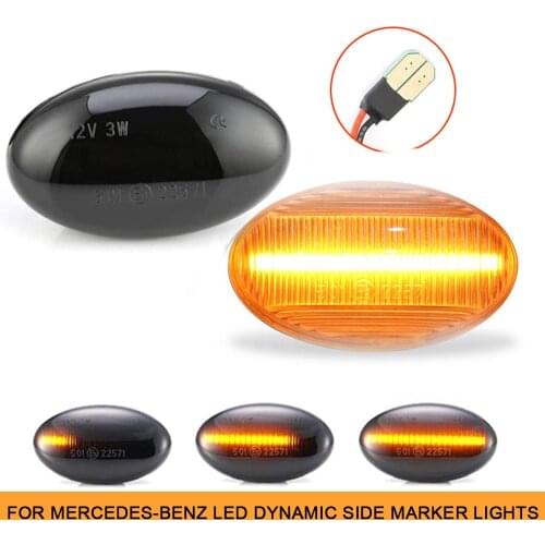 2Pcs Dynamic Amber LED Indicator Turn Signal Light for Benz Smart W450 W452 W168 Citan W415 Vito W639 W447 Car Styling