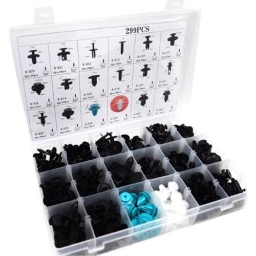 299pcs Car Body Push Retainer Pin Rivet Trim Clip Panel Moulding Assortments Kit For Mercedes Benz BMW Honda Nissan