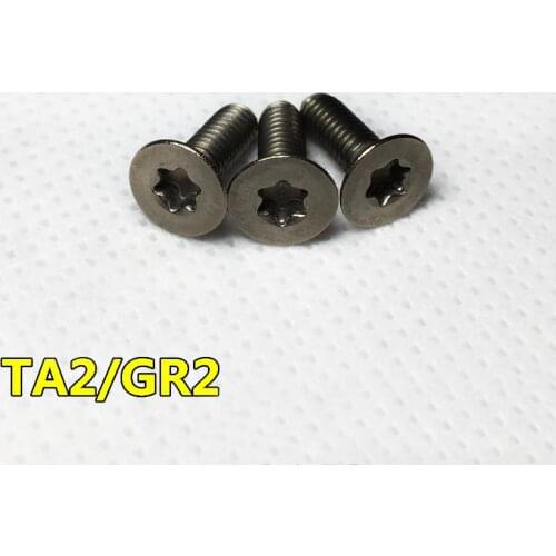 5Pcs M3*(6/8/10/12/14/16/20mm Length) TA2/GR2 Titanium Screw Torx& T&TX Countersunk Head Bolt Six-Lobe Screws ISO14581