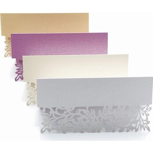 50pcs Tree Leaf Laser Cut Place Card Hollow Luxury Table Name Card Message Setting Card Birthday Wedding Decor Party Supplies