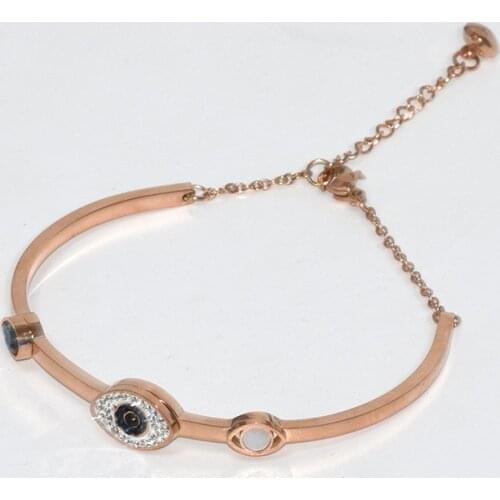 Rose Gold Simplicity Evil Eye Bracelet For Women Cuff Bracelets For Girls Fashion Jewelry Accessories Charms Jewellery