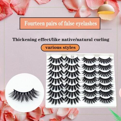 Fourteen Pairs Of Mixed Makeup False Eyelashes Hand-woven Eyelashes Natural Thick Eyelashes