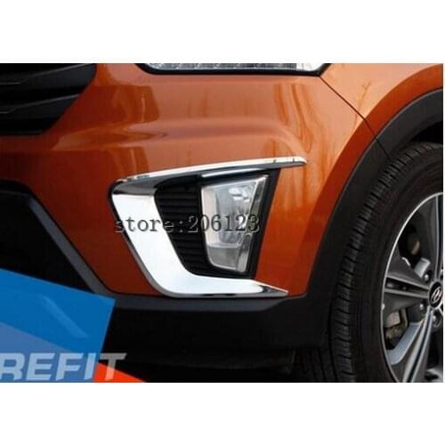 2 Pcs/Set Car Styling Front Fog Light Decorative Sequins Frame Lamp Trim ABS Accessories For Hyundai IX25 Creta 2015 2016