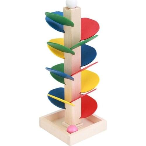 Wooden Tree Ball Run Track Game Kids Children Intelligence Educational Toy Baby Blocks toy Model Building Childrens Day Gift