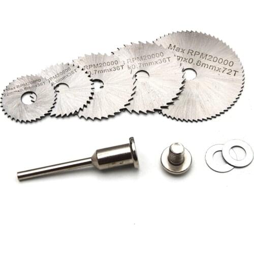 6pcs/set Mini HSS Circular Saw Blade Rotary Tool For Dremel Metal Cutter Power Tool Set Wood Cutting Discs Drill Mandrel Cutoff