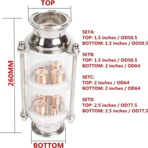 SS304 bubble plates Distillation Column with 2 section for distillation .Copper bubble Glass column