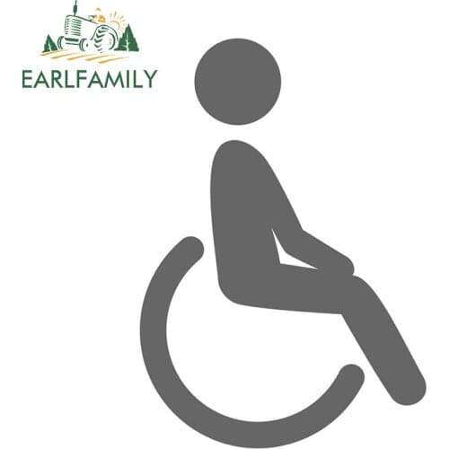 EARLFAMILY 13cm x 9.1cm for Disabled Sign Waterproof Decal Windshield Car Stickers Personality Refrigerator Graffiti Graphics
