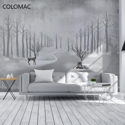 Colomac Custom Nordic Elk Living Room Background Wallpaper Modern Simple Bedroom Gray Mural Wall Papers Home Decor Drop Shopping