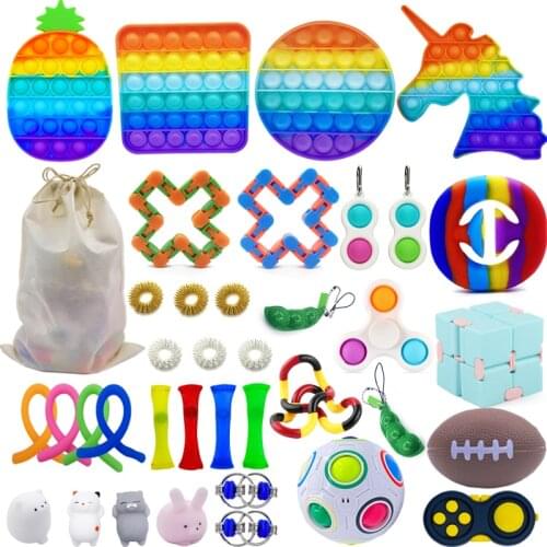 Fidget Toys Anti Stress Set Stretchy Strings bubble Gift Pack Adults Children Squishy Sensory Relief Figet Toy