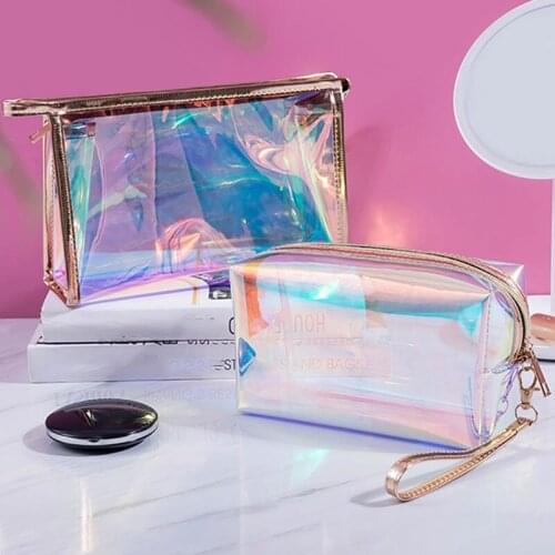 Cosmetic Bag Travel Make Up Necessaries Organizer Zipper Toiletry Kit Makeup Case Pouch Transparent
