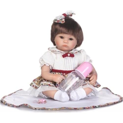Bebe 18inch 40cm girl reborn babies dolls soft cotton body silicone reborn baby dolls children birthday gift toys dolls bonecas