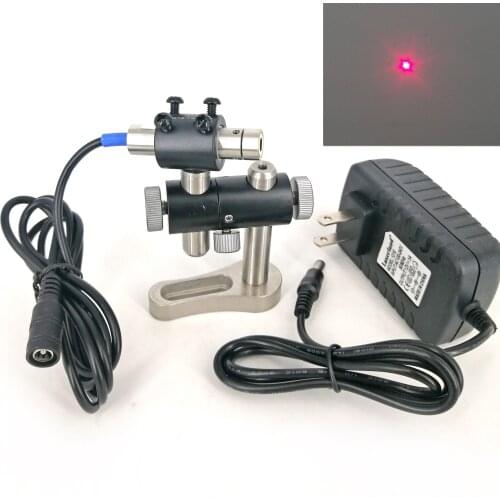 Lab use 12*50mm 650nm 10mw Red Dot Laser Diode Module Focusable 12VDC with Support and Adapter
