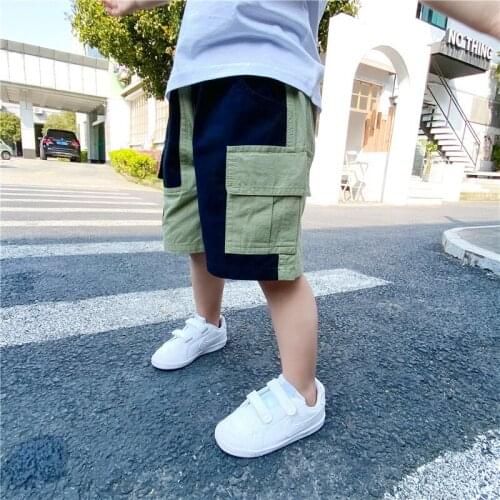 Summer Childrens Shorts Cotton Stitching Boys Pants Hit Color Shorts For Boys Childrens Clothes Baby Boys Shorts For 2345678Y