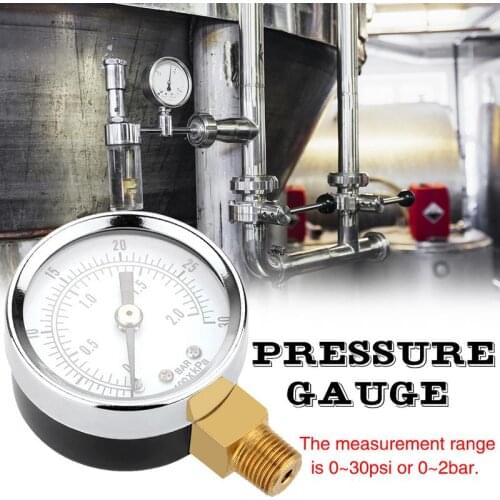 1/4" NPT Mini Pressure Gauge Water Compressor Hydraulic Vacuum 0-30 PSI Gauge Manometer Pressure Tester
