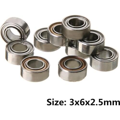 Mini Roller Bearings 10 pcs/set Deep groove MR63ZZ Ball Bearings Small Wear Brand New Ball Bearing 3mm*6mm*2.5mm
