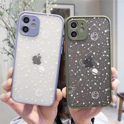 Moskado Starry Sky Constellation Phone Case For iPhone 11 12 Pro Max Mini X XR XS Max 7 8 Plus SE 2020 Clear Matte Hard PC Cover