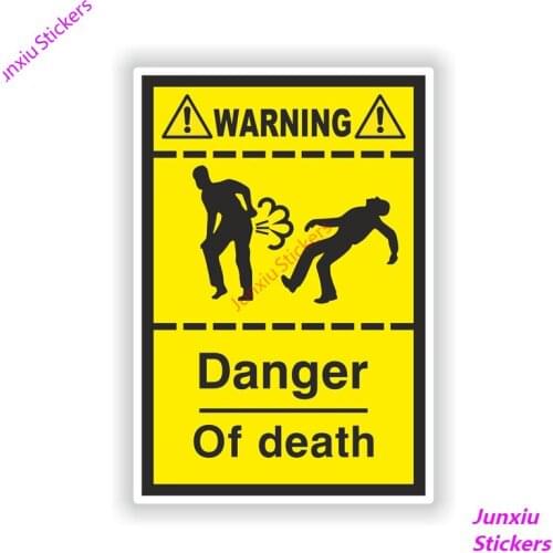 Warning Danger of Death Fart Bike Helmet Car Sticker and Decal Bumper Window Cover Scratches Decoration Car Accessories KK13*9cm
