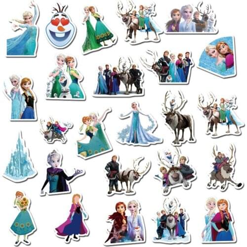 50pcs Disney Frozen Aisha Anna Princess Children Graffiti Stickers Cartoon Movie Toys Waterproof Stickers Mickey Mouse Toys