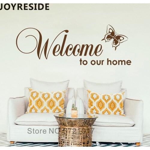 Welcome Butterfly Wall Sticker House Livngroom Welcom To Our Home Words Wall Decals Vinyl Wall Decor Home Decoration M454