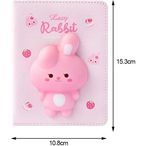 Creative Cute Animal Notebook 96 Sheets Dairy Schedule Notebook Student Stress Relief Squeeze Notepad School Supplies Stationery