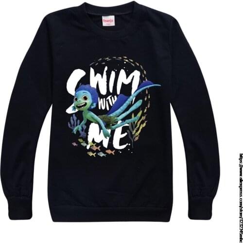 New movie Luca Childrens Round Neck Sweater Spring Autumn Pullover Slim Bottoming Girl Baby Sweater New 2-15 Years Old