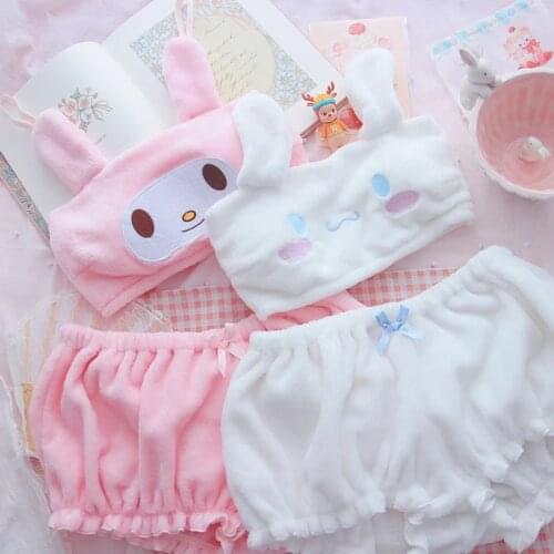 Japanese Kawaii Pijama Mujer Cotton Sleeepwear Women Pajama Set Harajuku Cartoon Printed Kawaii Pyjamas Korean Sexy Pjs