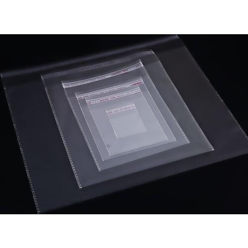 200pcs 4 Sizes Transparent Self Adhesive Sealed Opp Plastic Pouch Sachet Jewelry Gift Packaging Bags For Wedding Beads Business