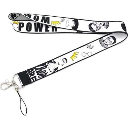 Feminist Ruth Women Power Neck Strap Keychain Lanyard For Keys Tags USB ID Badge Holder Keyrings Mobile Phone Rope Accessories