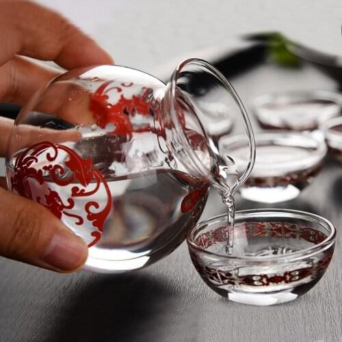 Christmas christmas 7 piece antique wine pot wine set white glass household wine dispenser liquor glass liquor cup 7 pieces