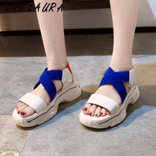 Platform platform sandals women 2021 new summer platform heels women wedgies fish toe red women Sandalia women