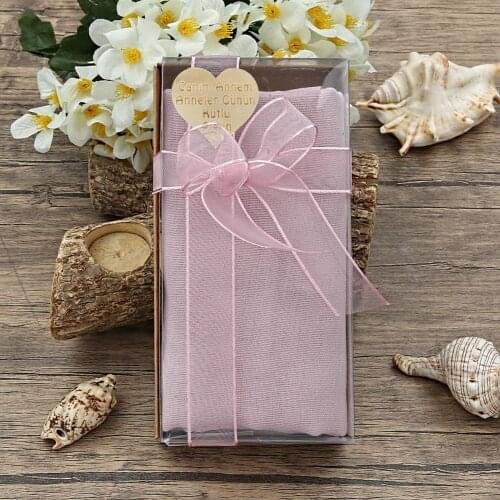 Mevlüt Shawl Pink, Heart Plexiglass, Kraft Acetate Boxed Mevlid Package Set FREE SHİPPİNG